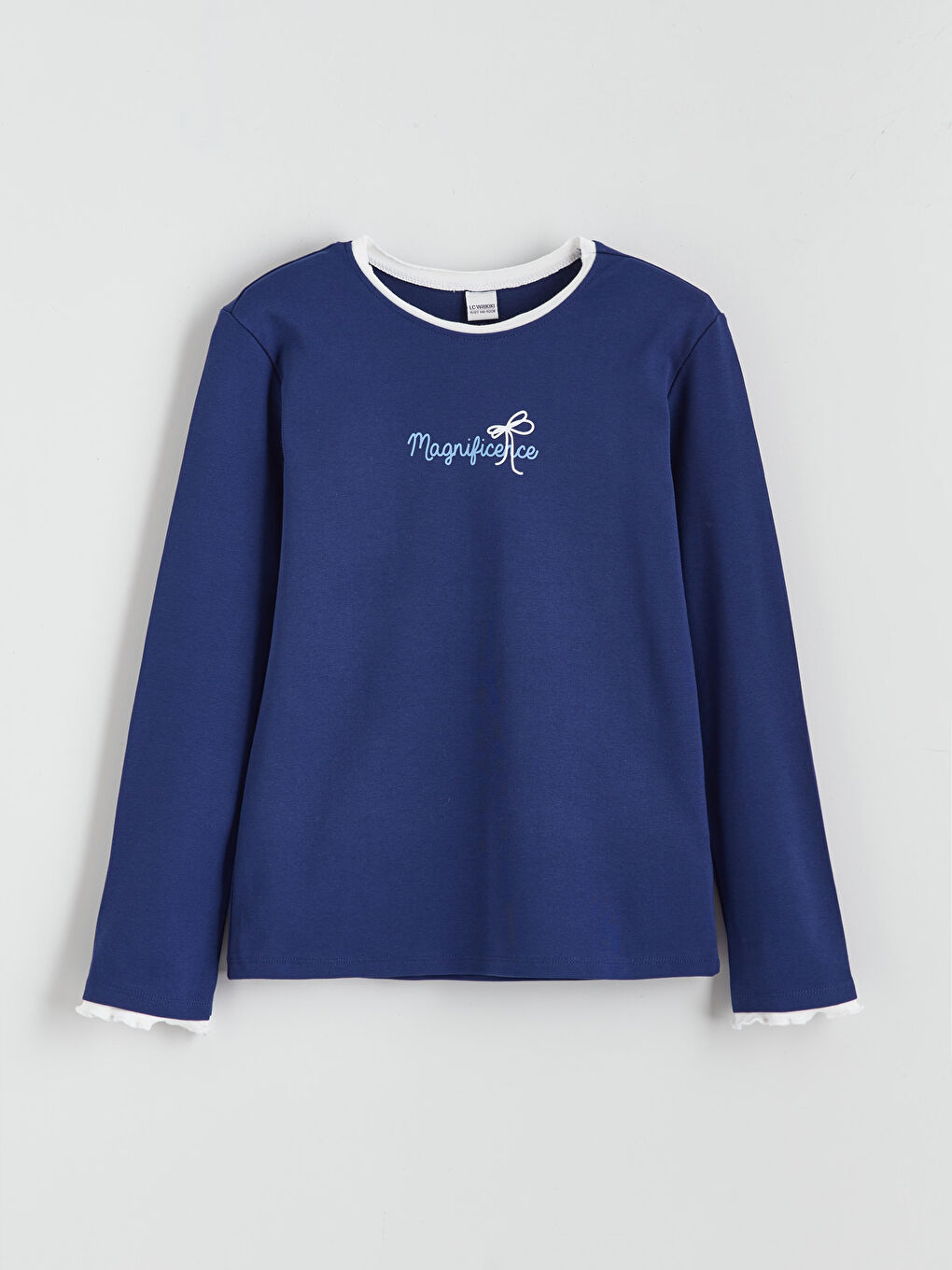 Crew Neck Printed Girls' T-Shirt
