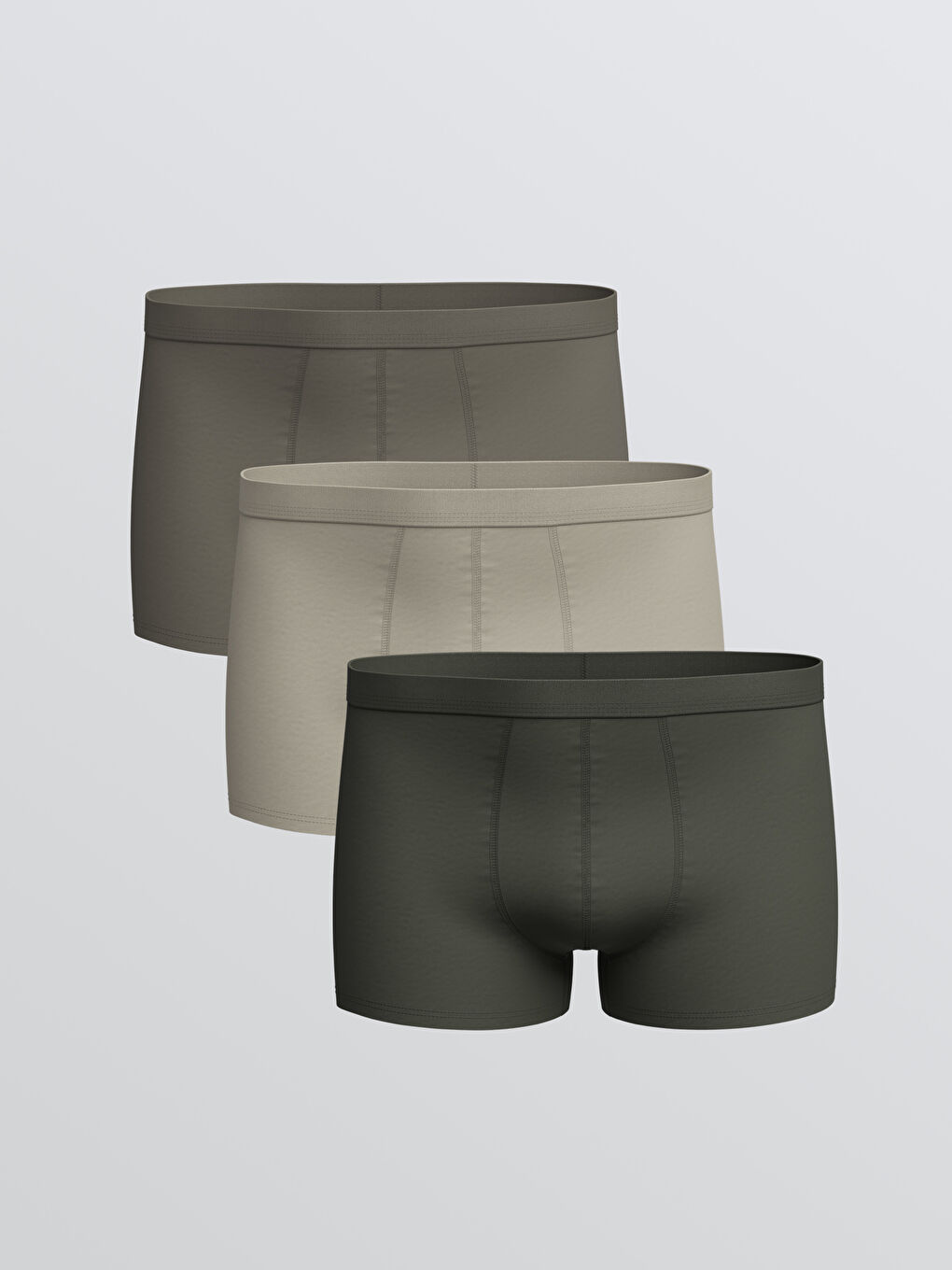 سراويل بوكسر قطن مطاطي بقصة عادية للرجال - ٣ قطع