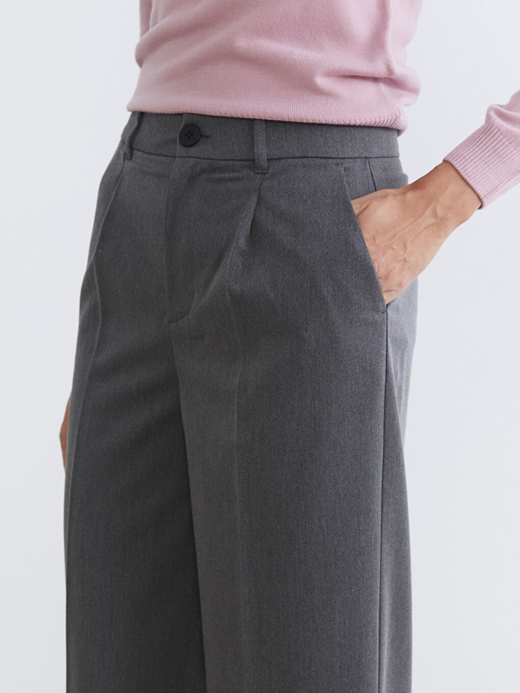 Loose Fit Wide Leg Women's Trousers-2