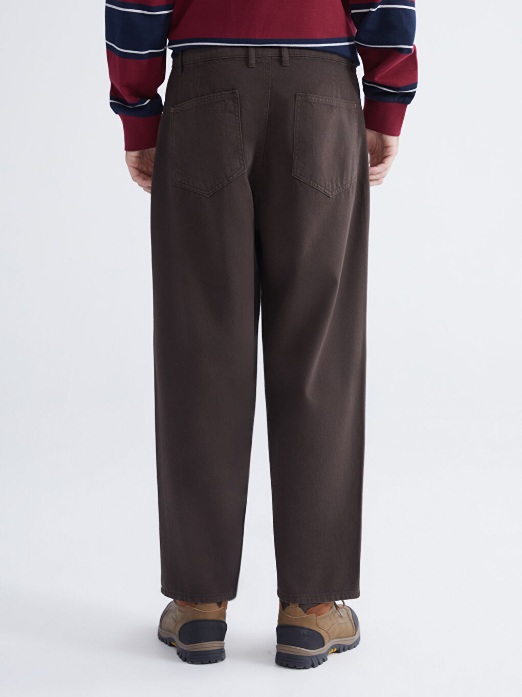 Kahverengi Bol Kalıp Erkek Pantolon-3