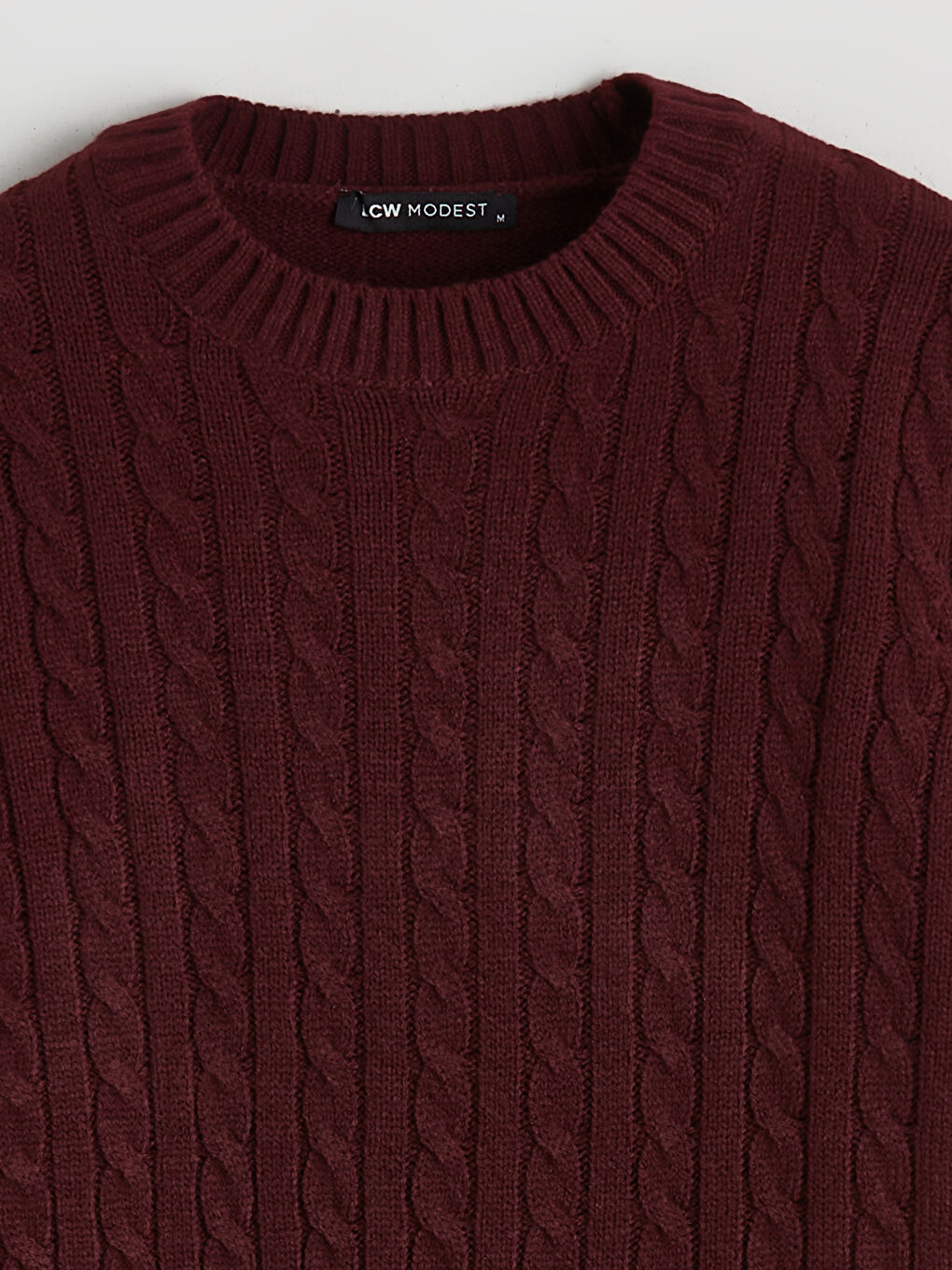 Crew Neck Self-Patterned Women's Knitwear Sweater-6