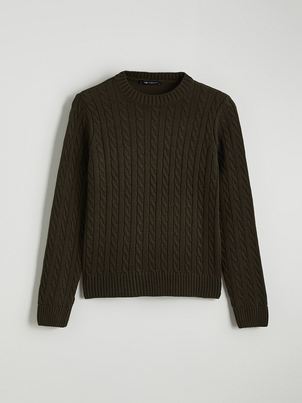 Crew Neck Self-Patterned Women's Knitwear Sweater-4