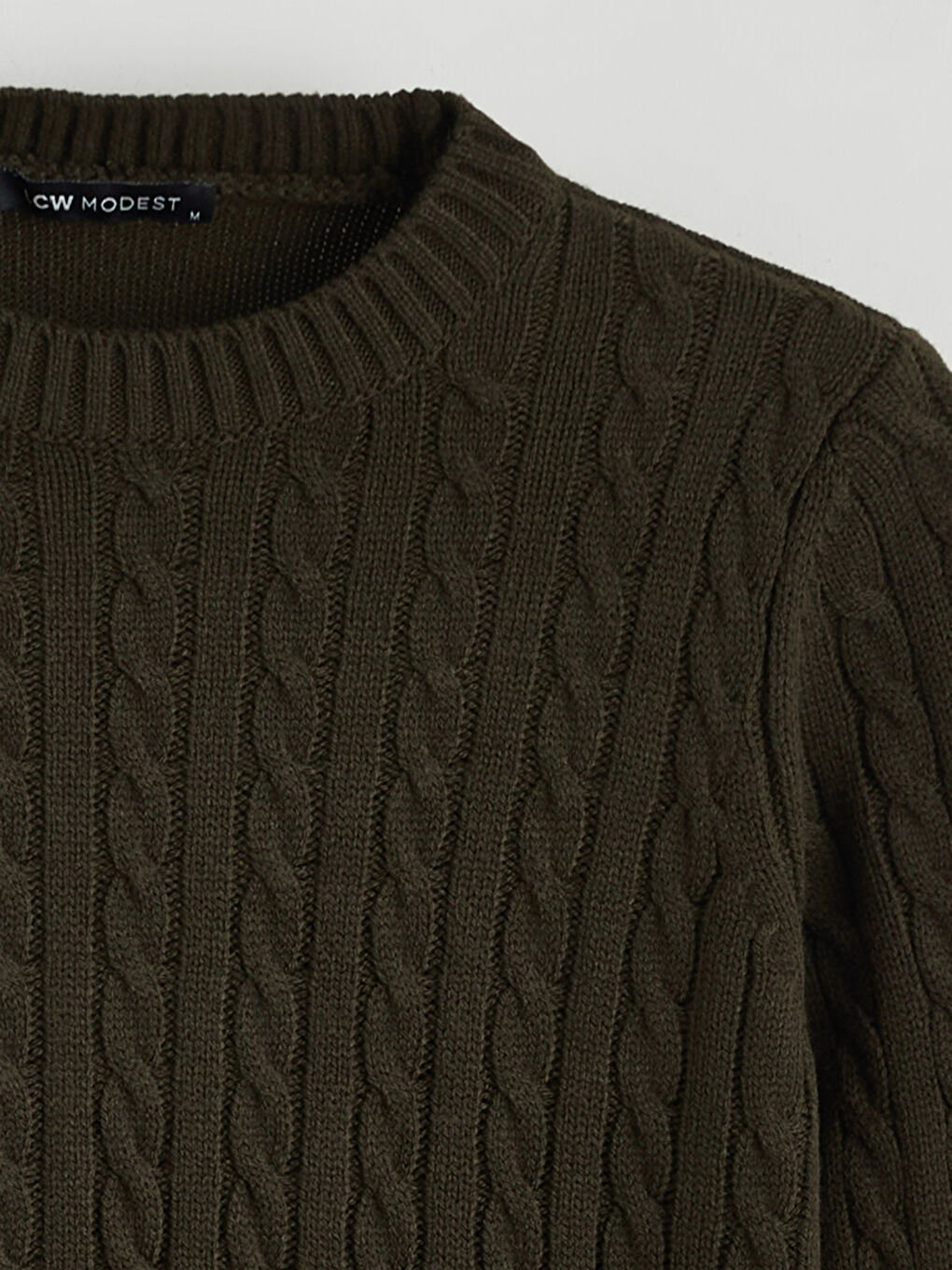 Crew Neck Self-Patterned Women's Knitwear Sweater-5