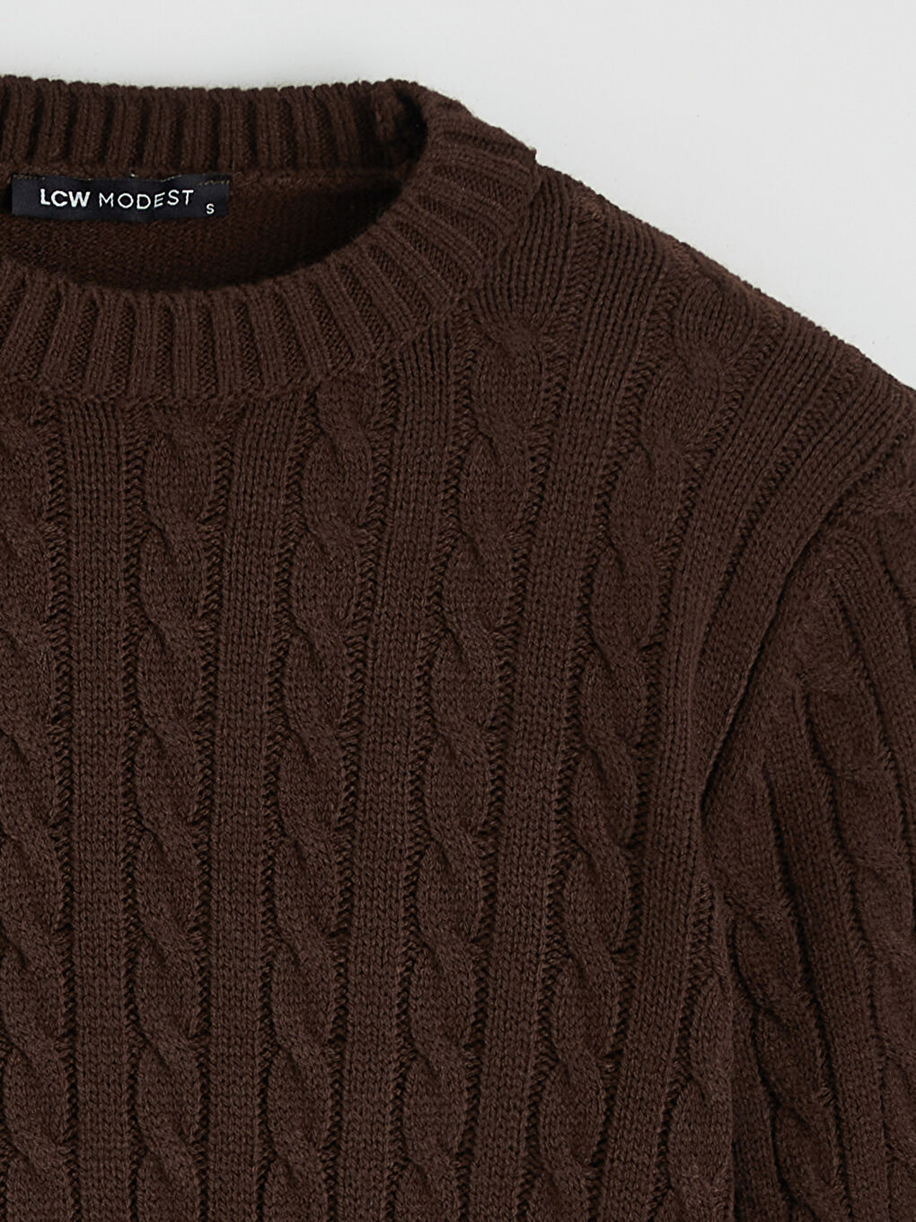 سترة تريكو نساء بنقشة ذاتية بكول مدور-5