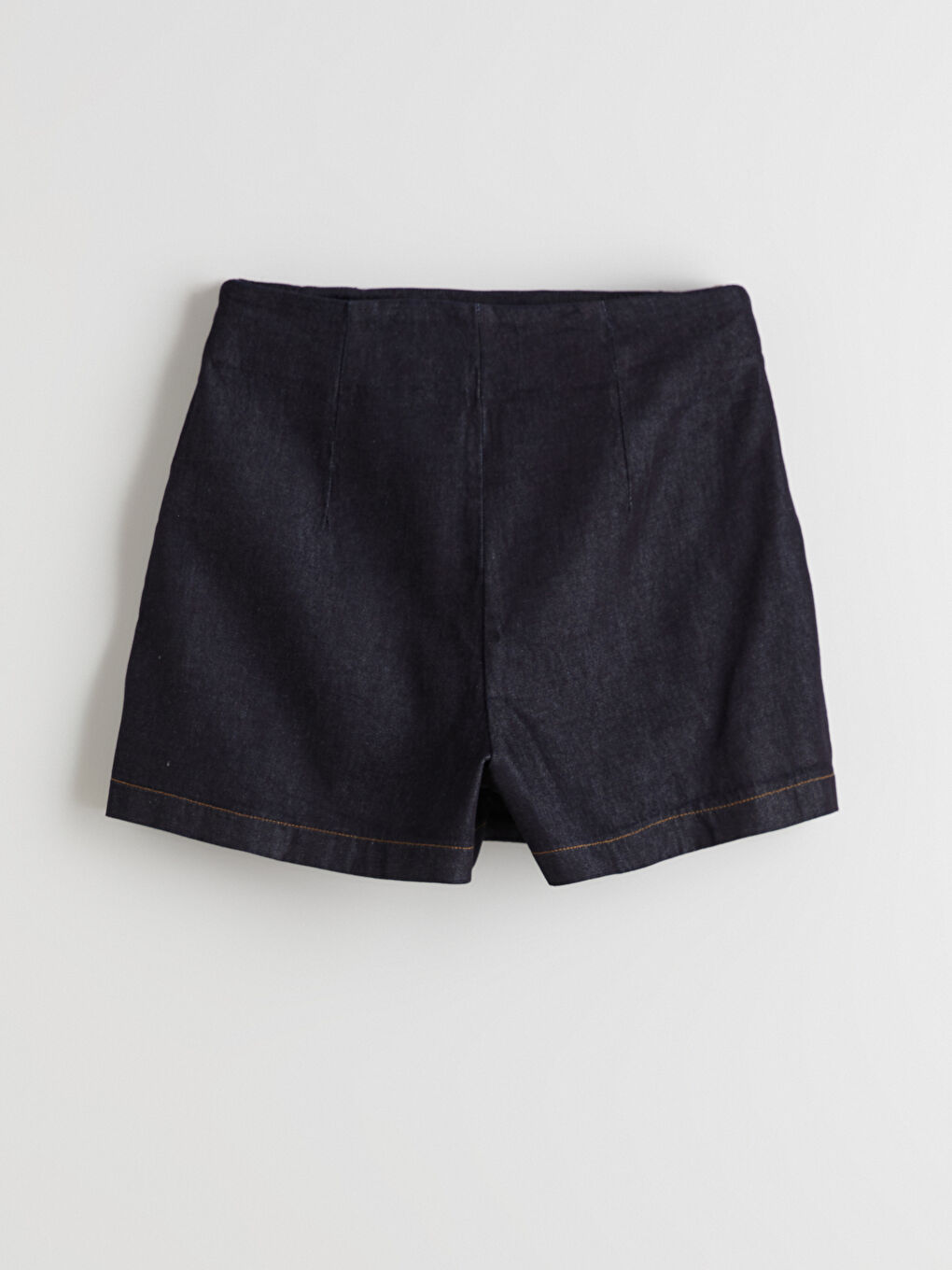 İndigo Dar Fit Jean Şort Etek-6