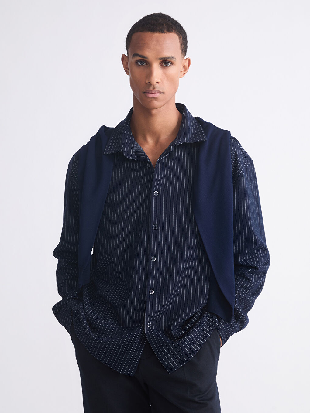 Regular Fit Long Sleeve Striped Men's Shirt