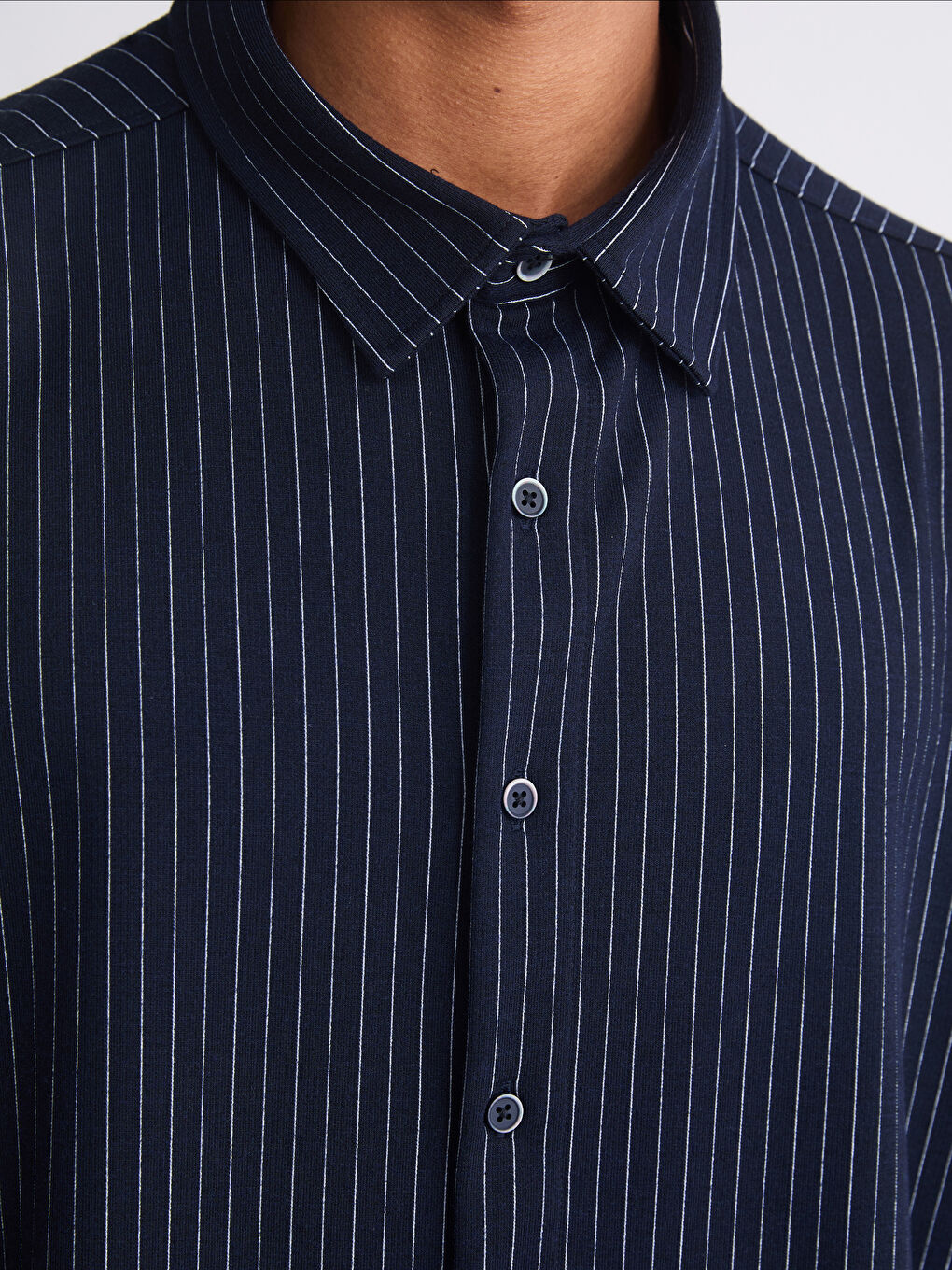 Regular Fit Long Sleeve Striped Men's Shirt-1