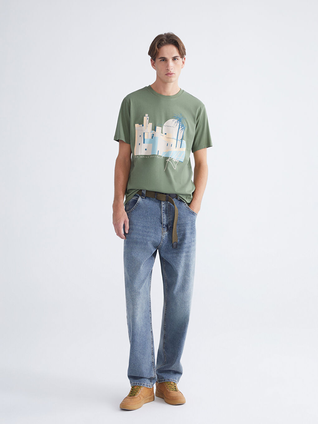 Crew Neck Printed Jersey Men's T-Shirt-1