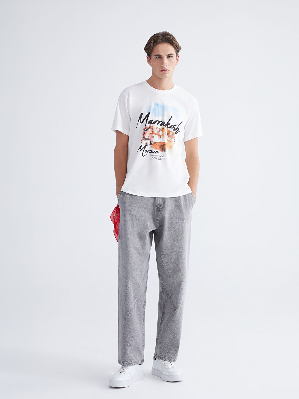 Crew Neck Printed Jersey Men's T-Shirt-1