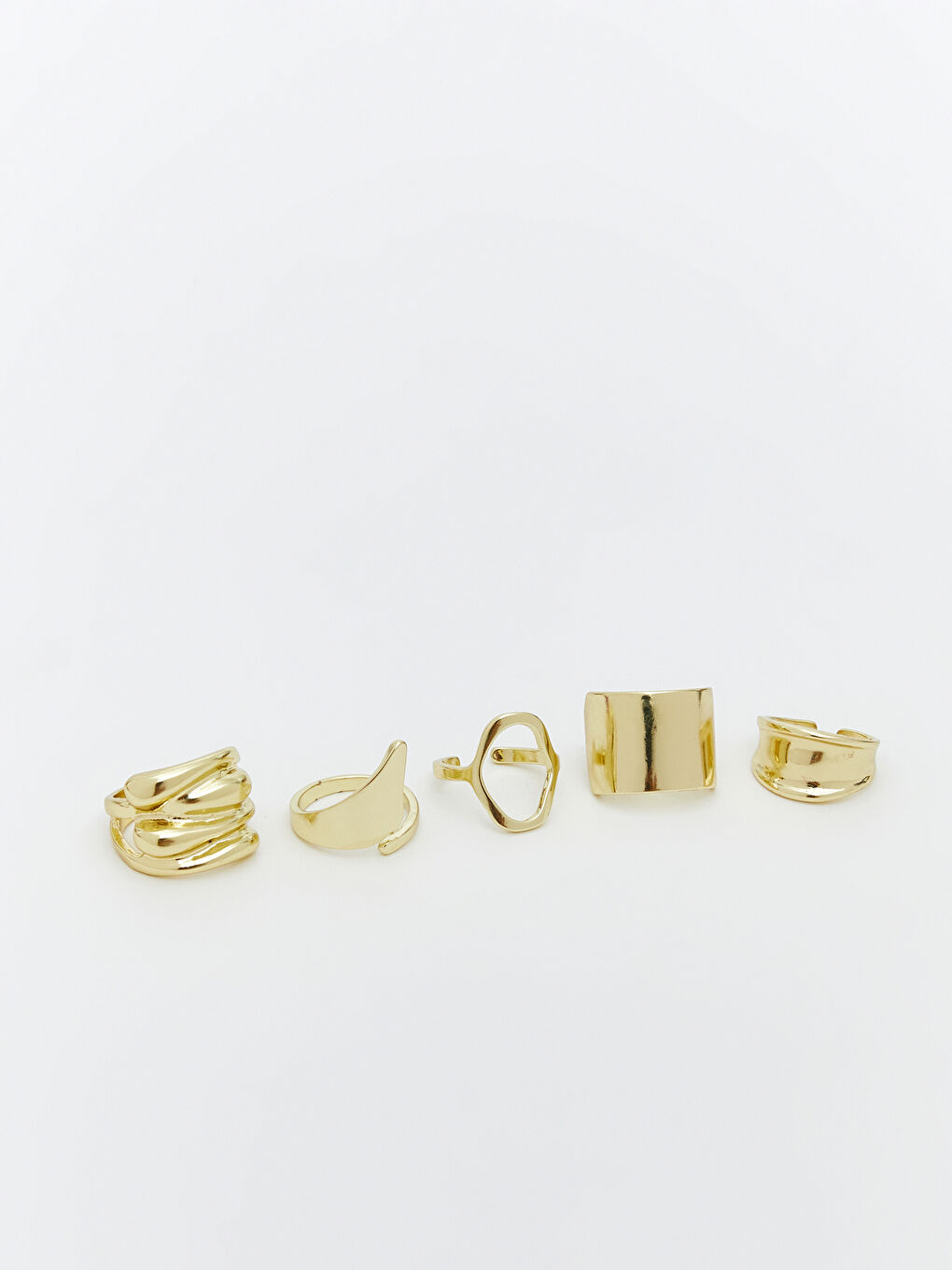 Sarı 5 Parça Kadın Yüzük Seti-1