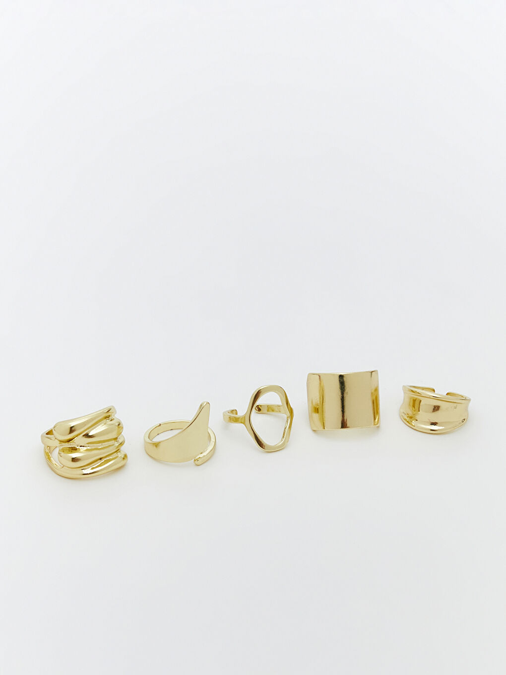 Sarı 5 Parça Kadın Yüzük Seti-2
