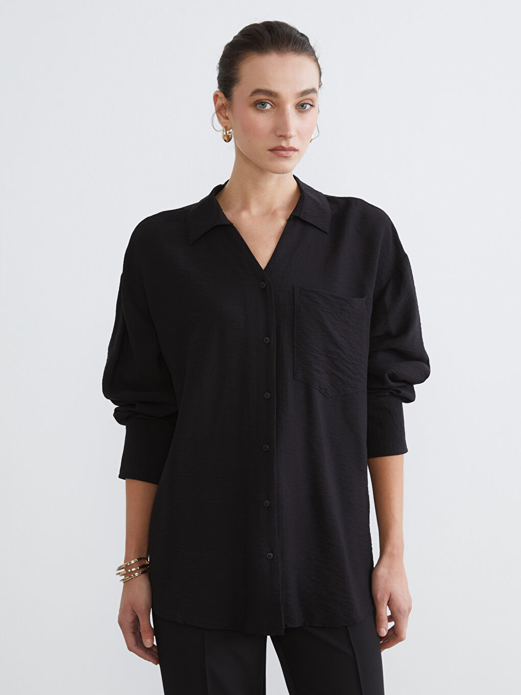 Loose Fit Dobby Women's Shirt