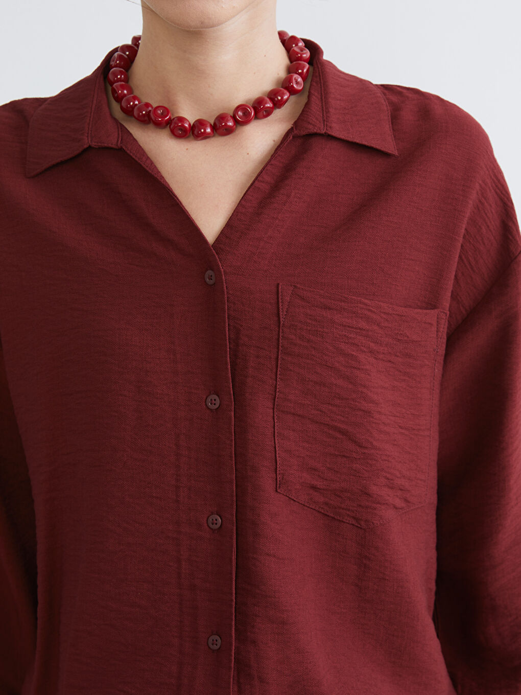 Loose Fit Dobby Women's Shirt-2