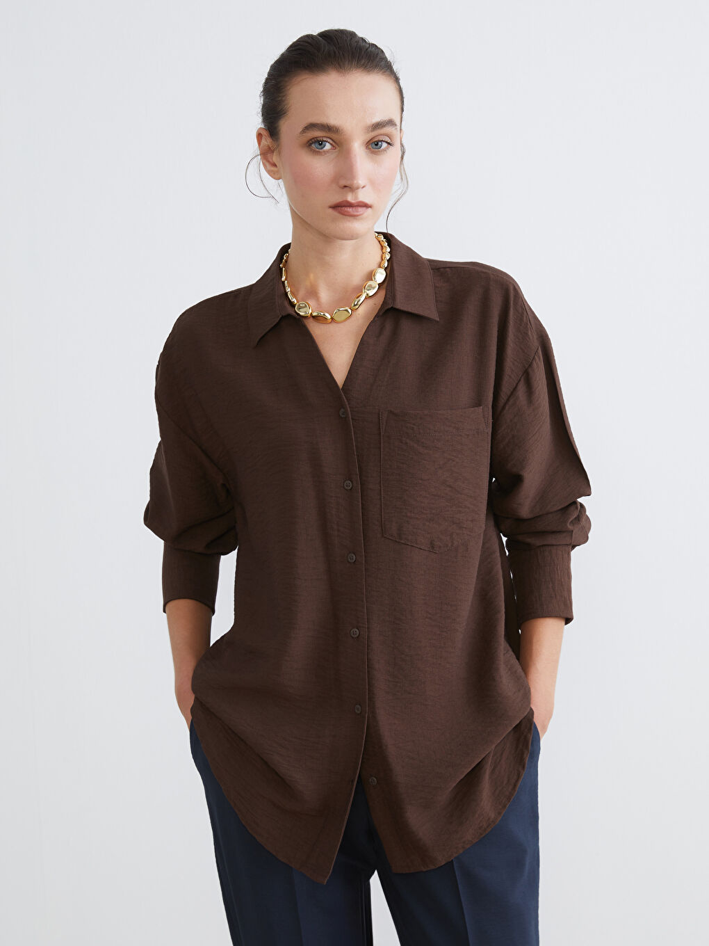 Loose Fit Dobby Women's Shirt