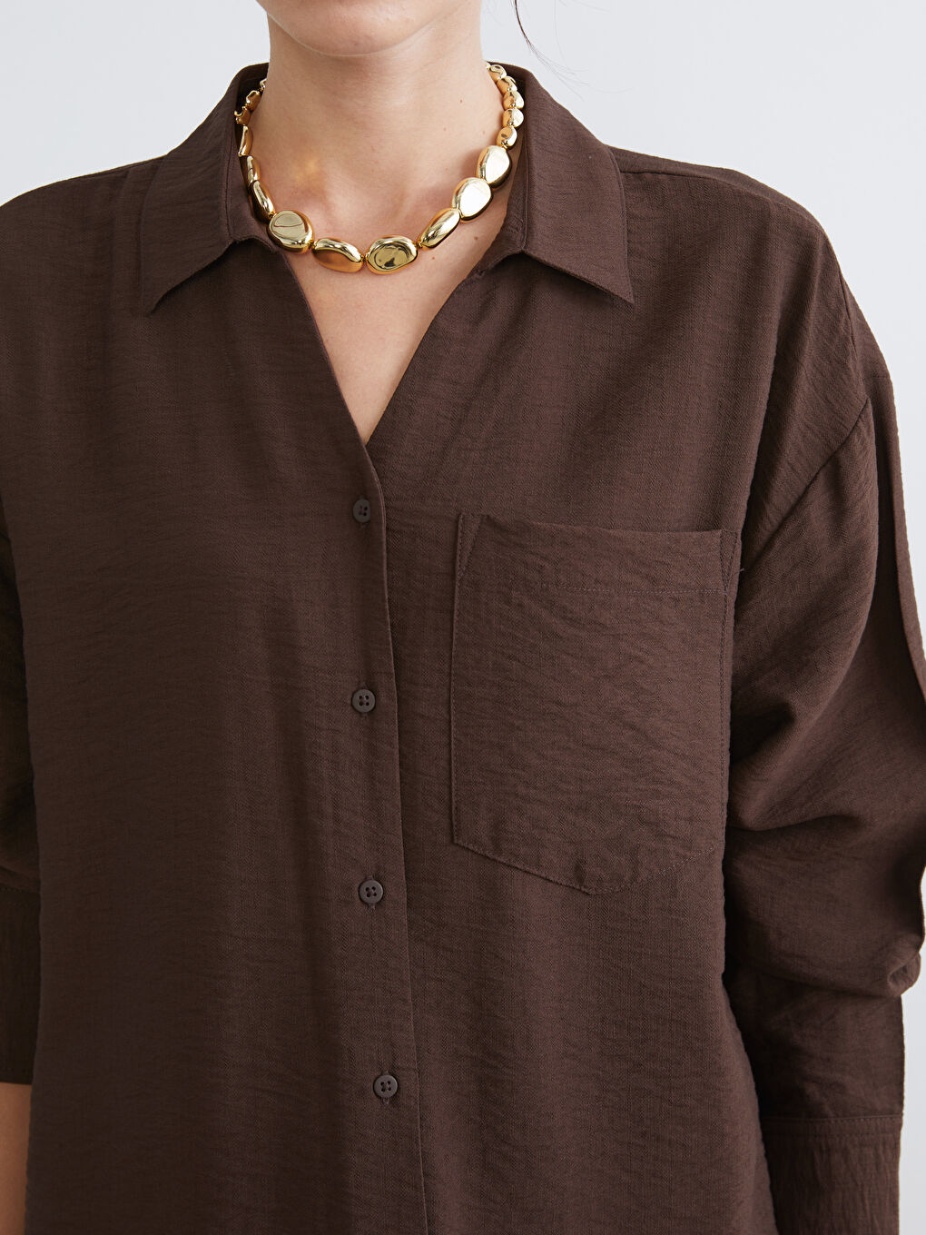 Loose Fit Dobby Women's Shirt-2