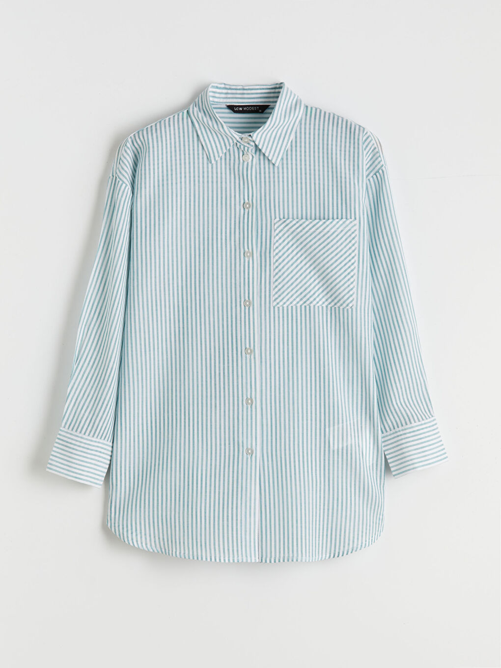 Striped Oversize Poplin Women's Shirt Tunic-4