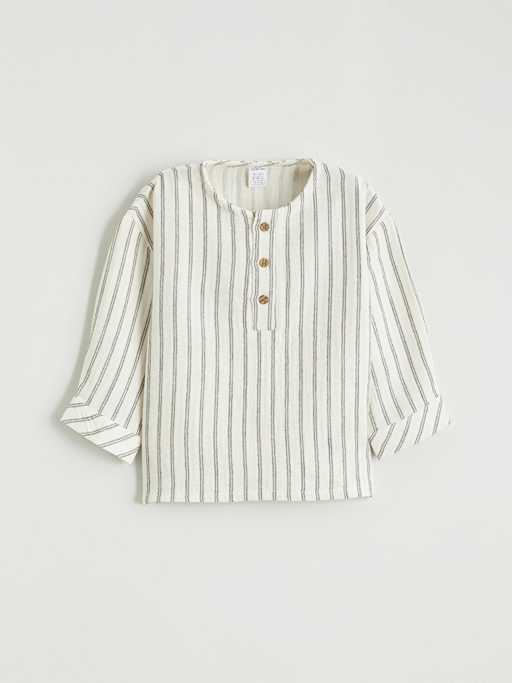 Bej Çizgili Erkek Bebek Gömlek ve Pantolon-1