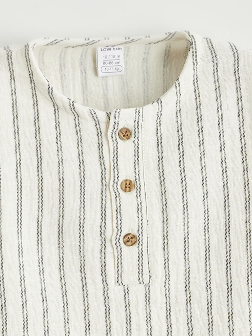 Bej Çizgili Erkek Bebek Gömlek ve Pantolon-2