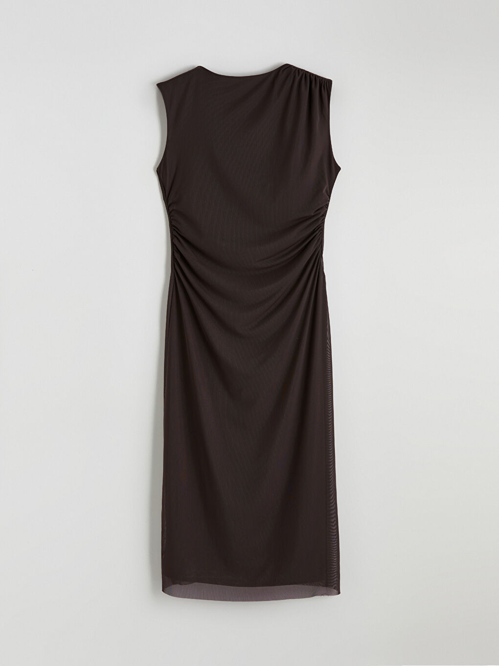 Στρογγυλή Λαιμόκοψη Σουρωτό Φόρεμα-4