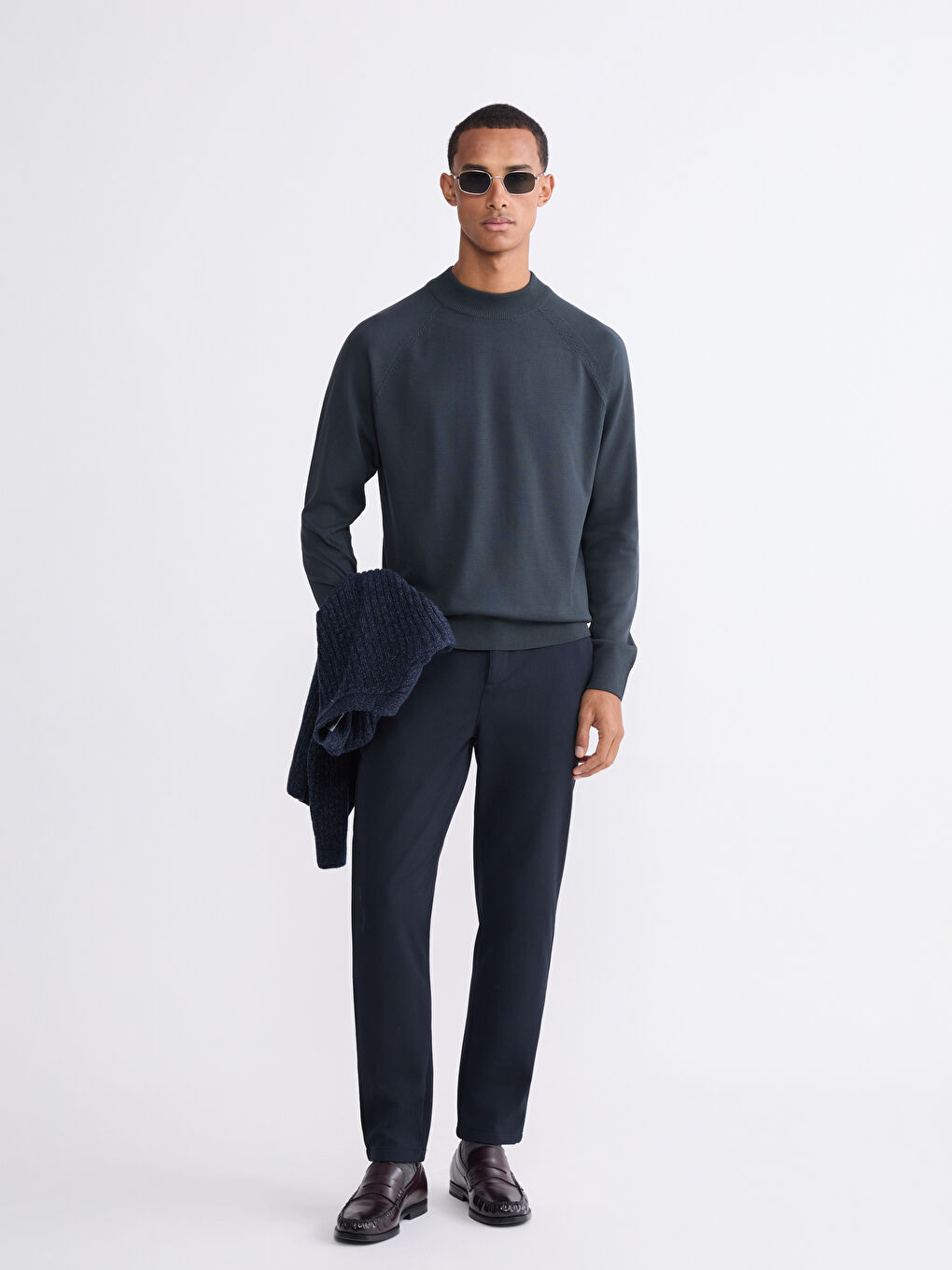 Antrasit Yarım Balıkçı Yaka Erkek Triko Kazak-1