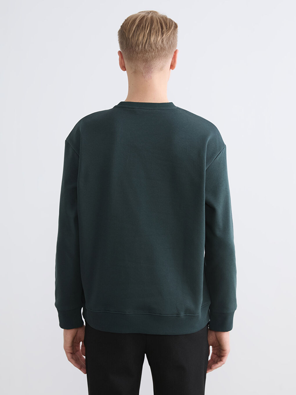 Crew Neck Men's Thick Sweatshirt-3