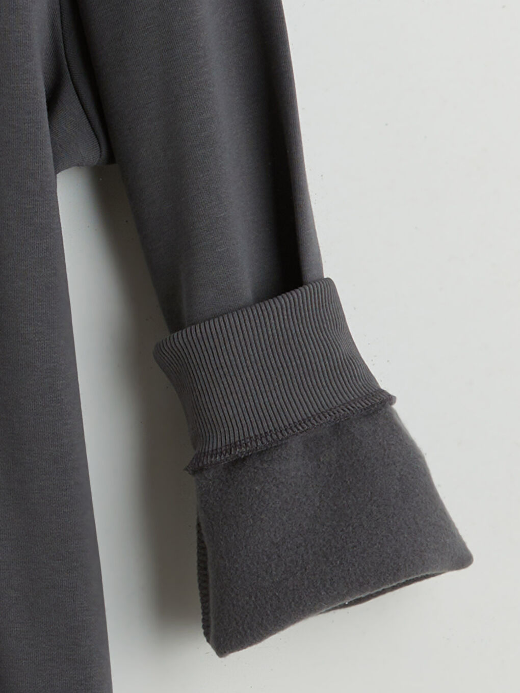 Antrasit Bisiklet Yaka Erkek Kalın Sweatshirt-5