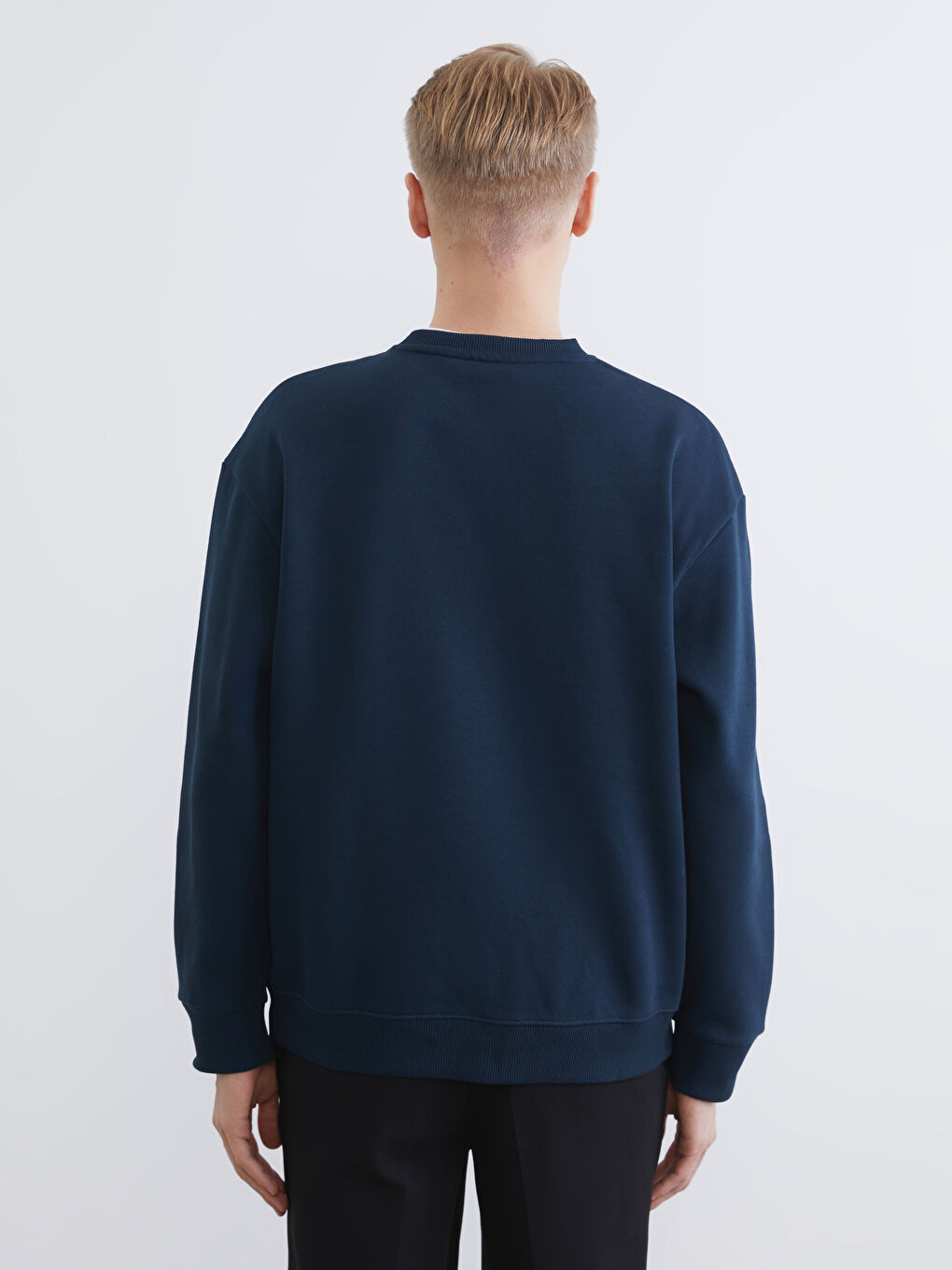 Crew Neck Men's Thick Sweatshirt-3