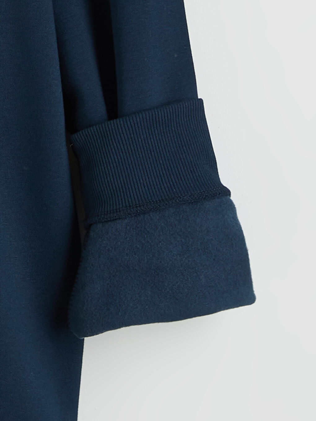 Petrol Bisiklet Yaka Erkek Kalın Sweatshirt-1