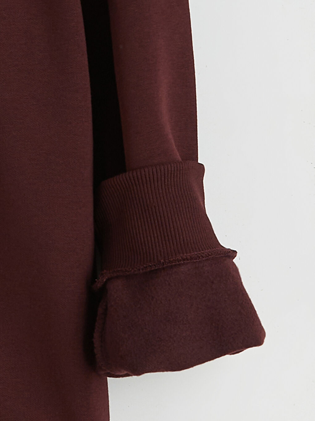 Bordo Bisiklet Yaka Erkek Kalın Sweatshirt-5