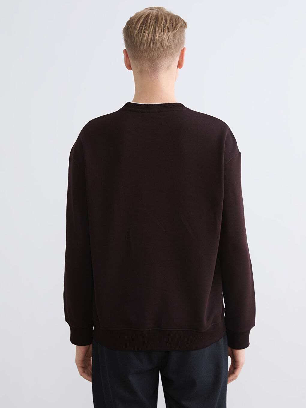Crew Neck Men's Thick Sweatshirt-7