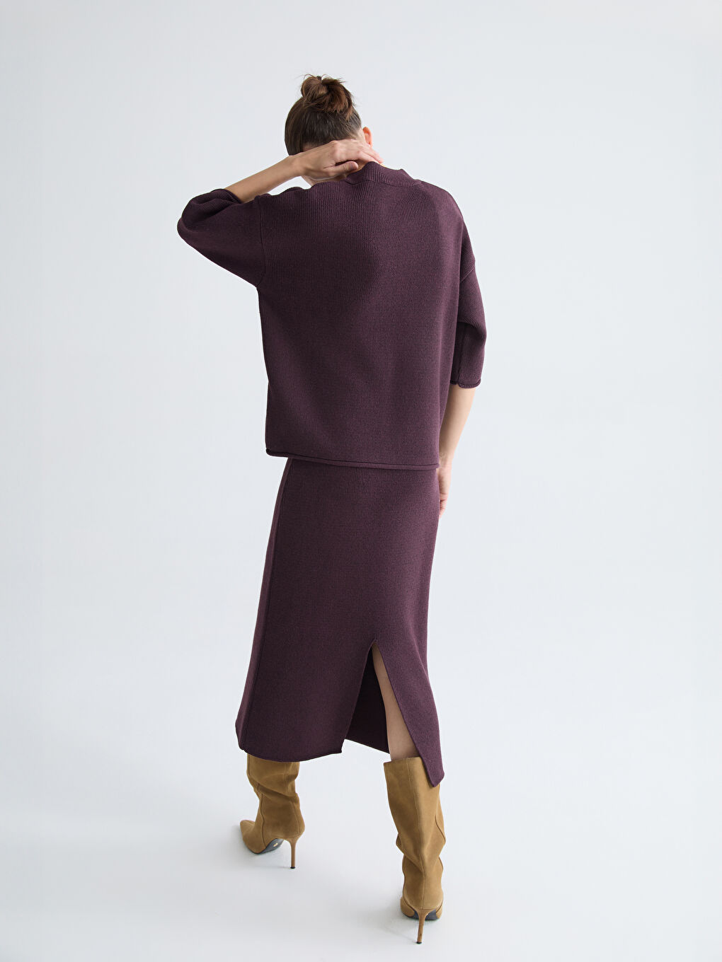 Suknja od trikotaže s elastičnim strukom-7