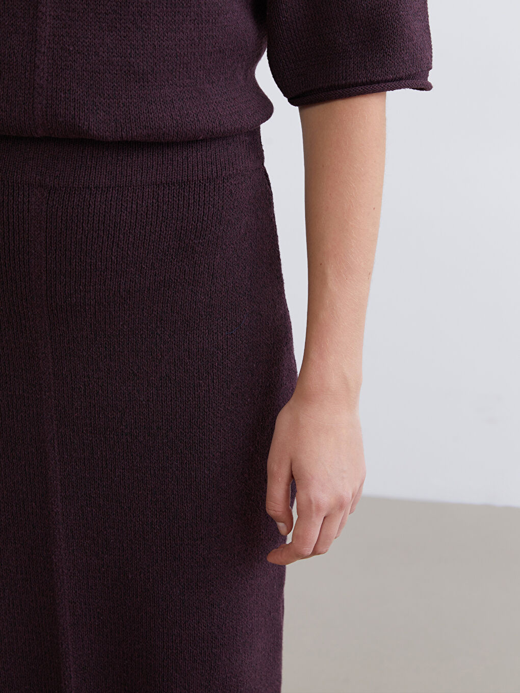 Suknja od trikotaže s elastičnim strukom-6