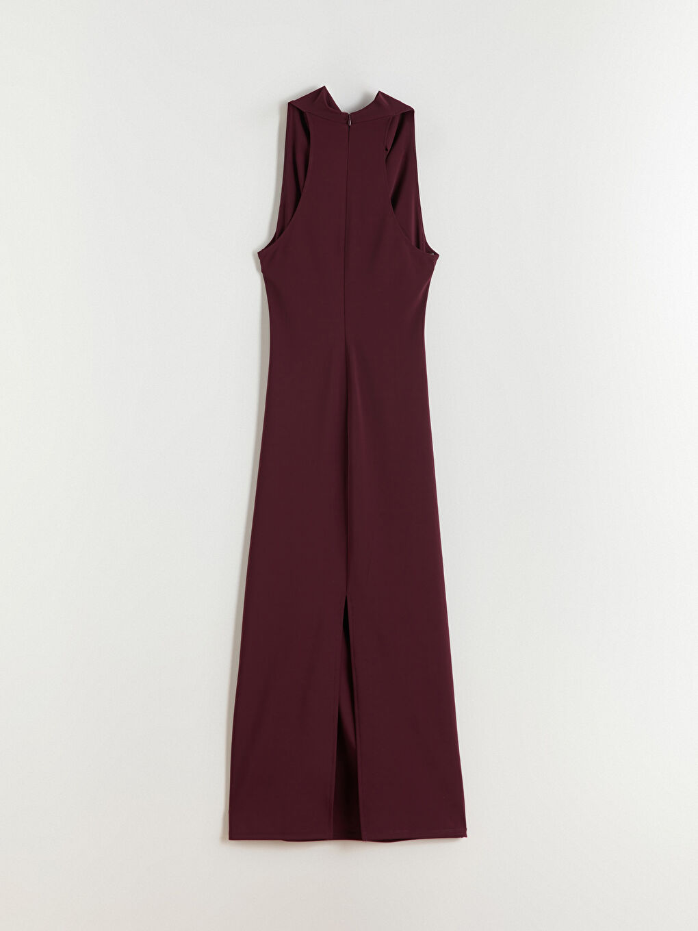 Draped Collar Gathered Crepe Dress-6