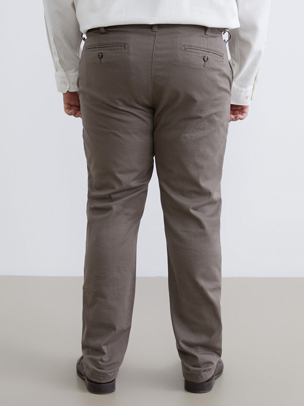 Kahverengi Büyük Beden Standart Kalıp Erkek Chino Pantolon-7