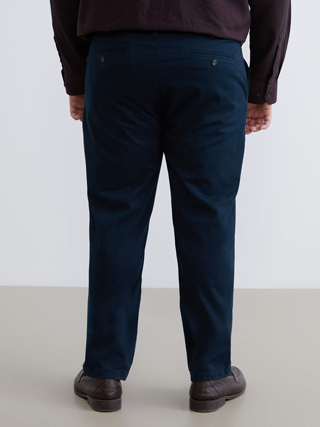 Lacivert Büyük Beden Standart Kalıp Erkek Chino Pantolon-7