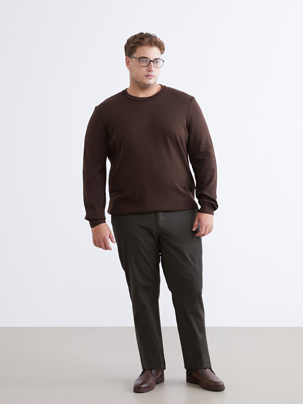 Haki Büyük Beden Standart Kalıp Erkek Chino Pantolon