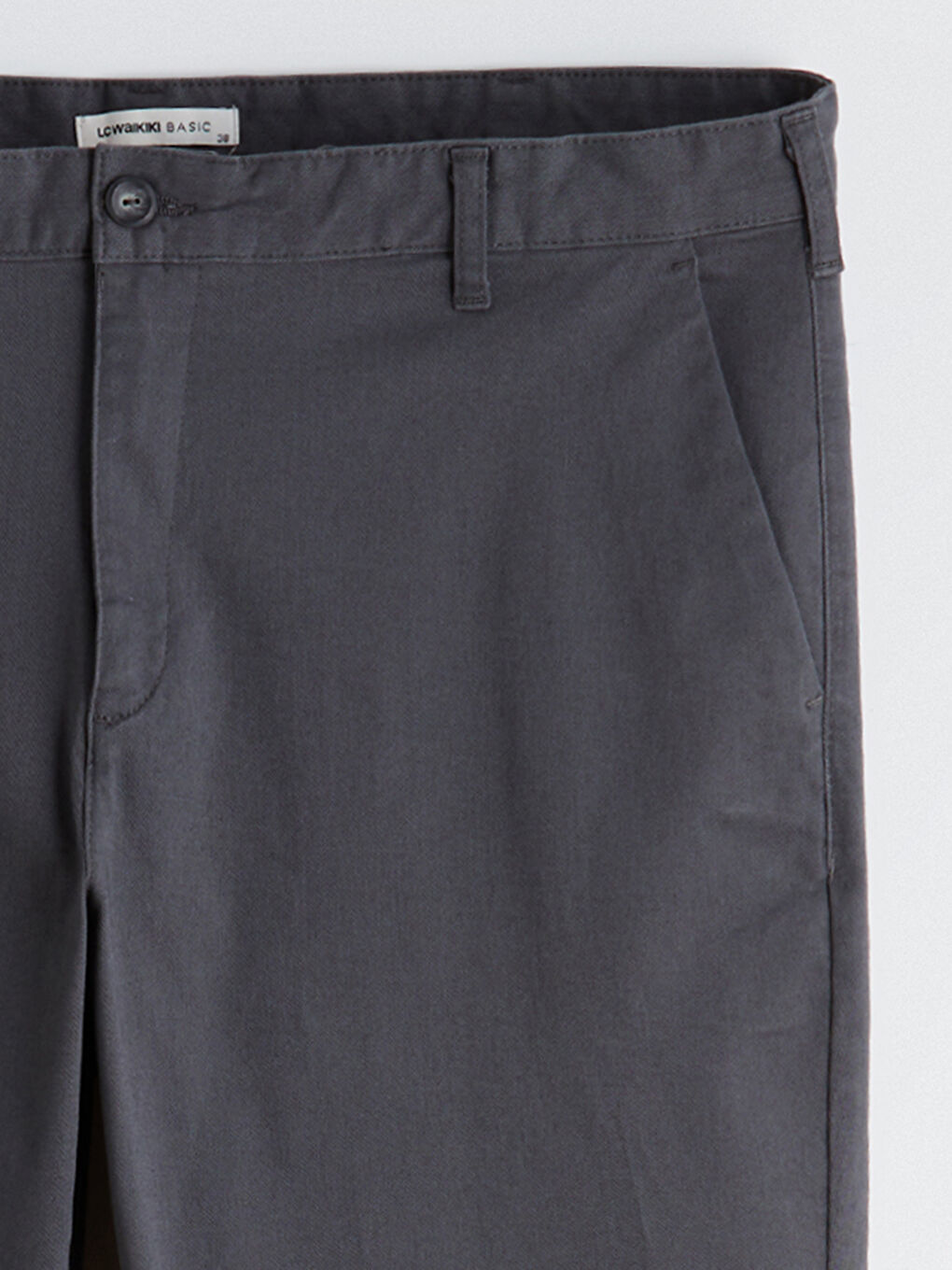 Antrasit Büyük Beden Standart Kalıp Erkek Chino Pantolon-5