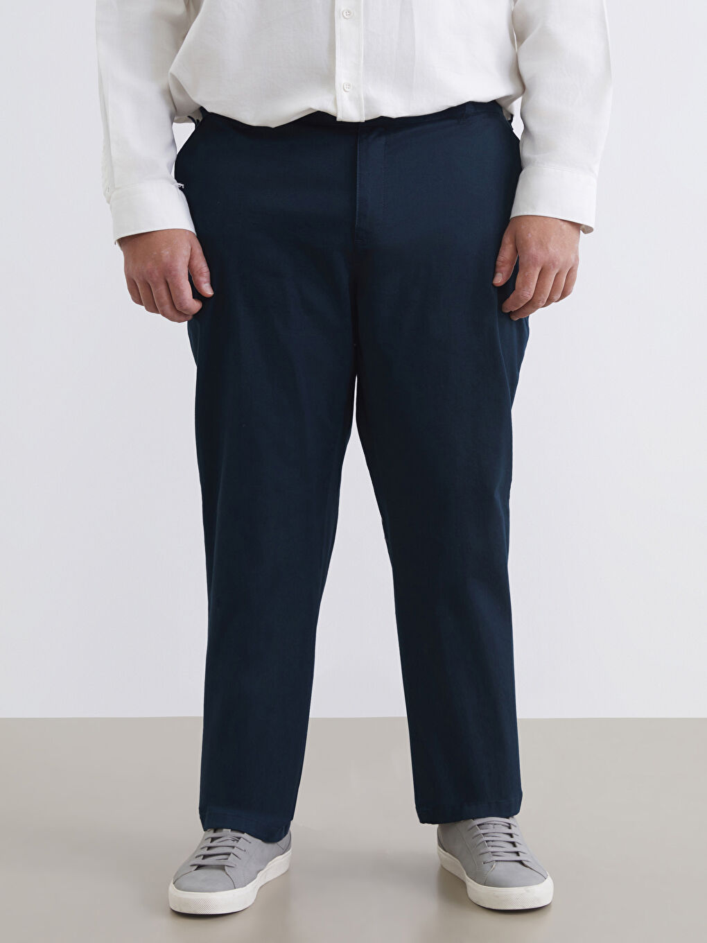 Lacivert Büyük Beden Standart Kalıp Erkek Chino Pantolon-2