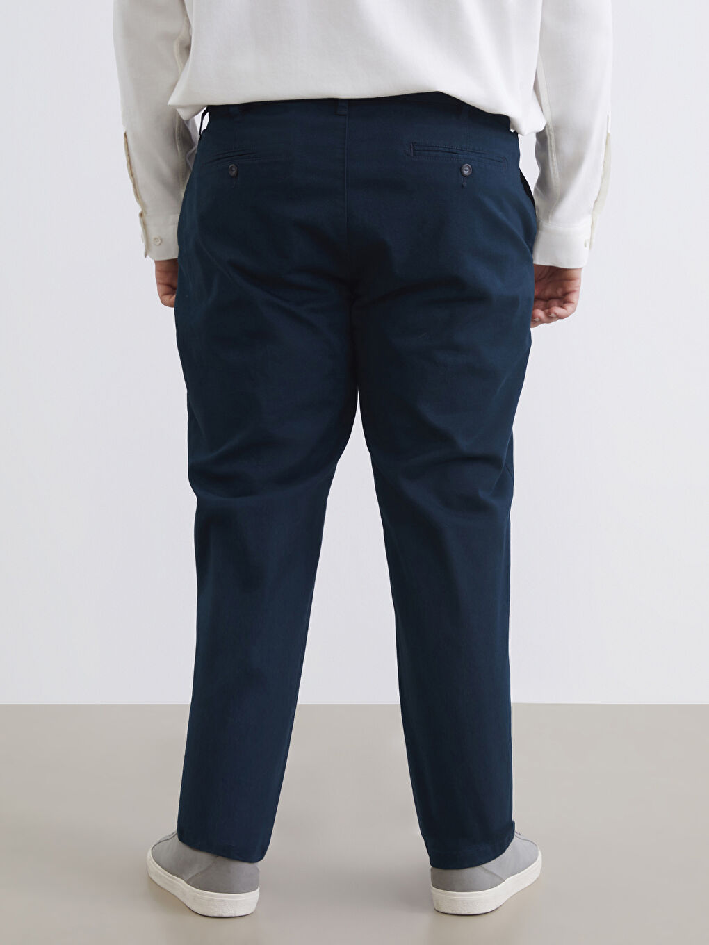 Lacivert Büyük Beden Standart Kalıp Erkek Chino Pantolon-6