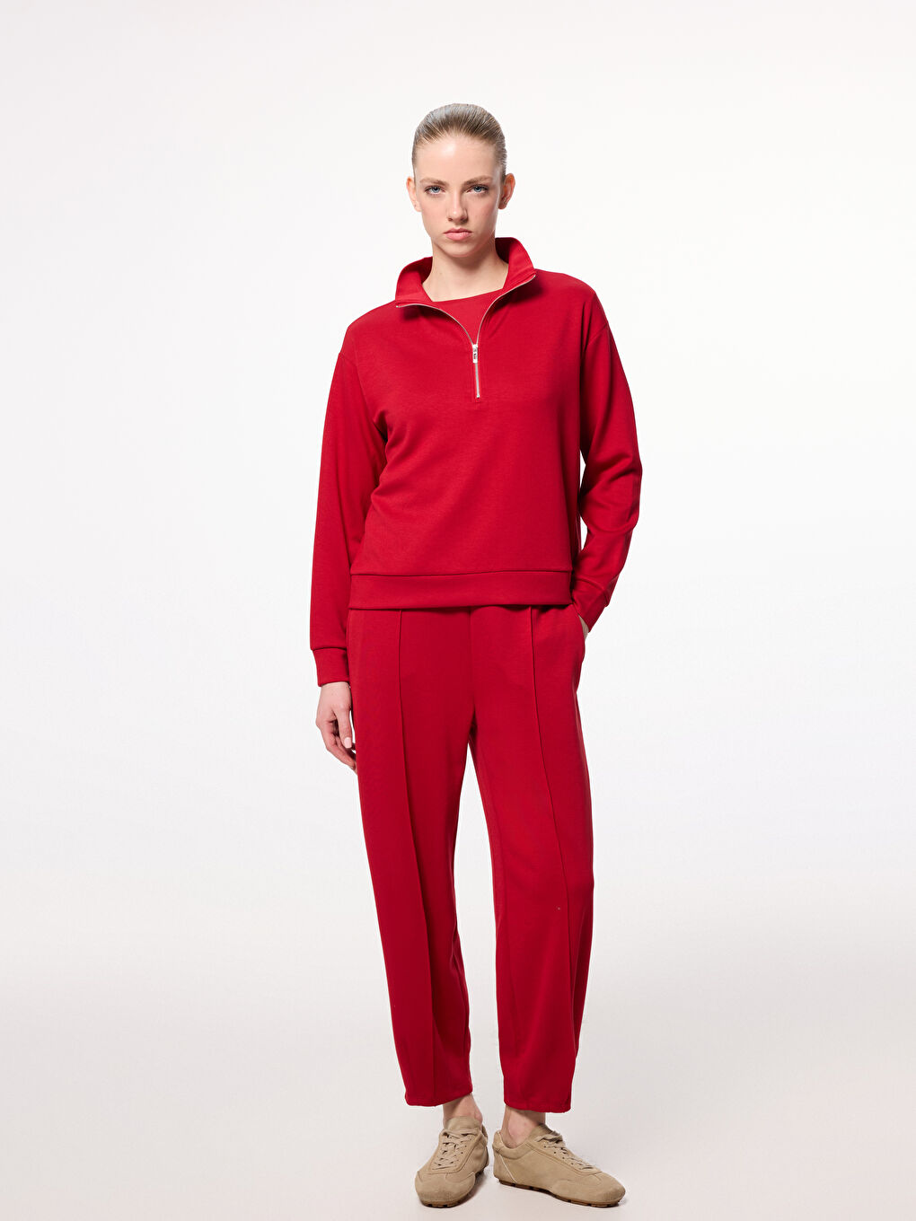 Funnel Neck Women's Sweatshirt-1