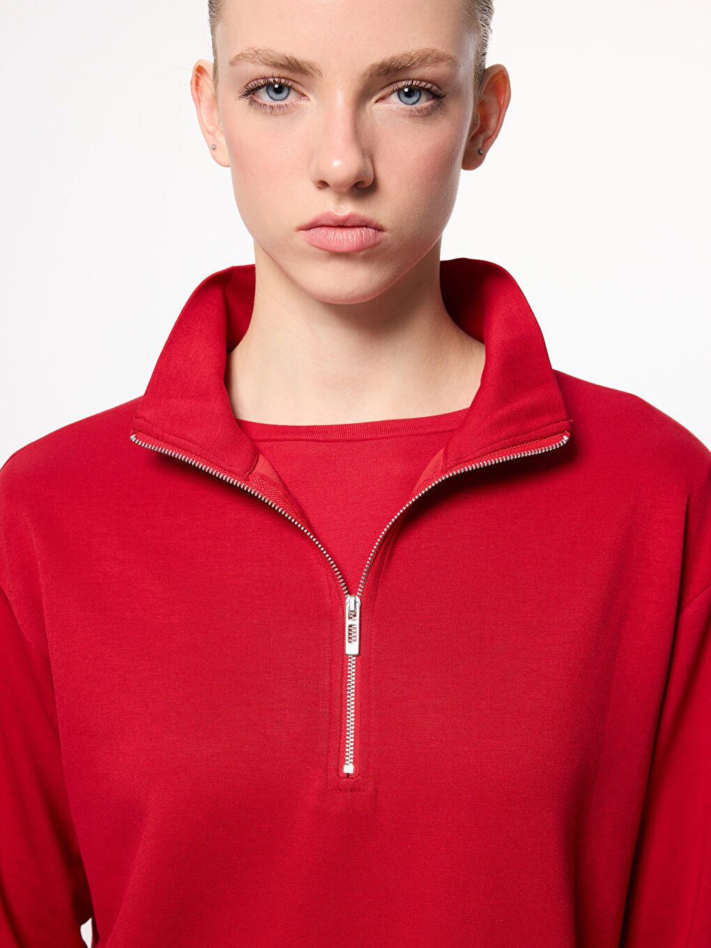 Funnel Neck Women's Sweatshirt-2