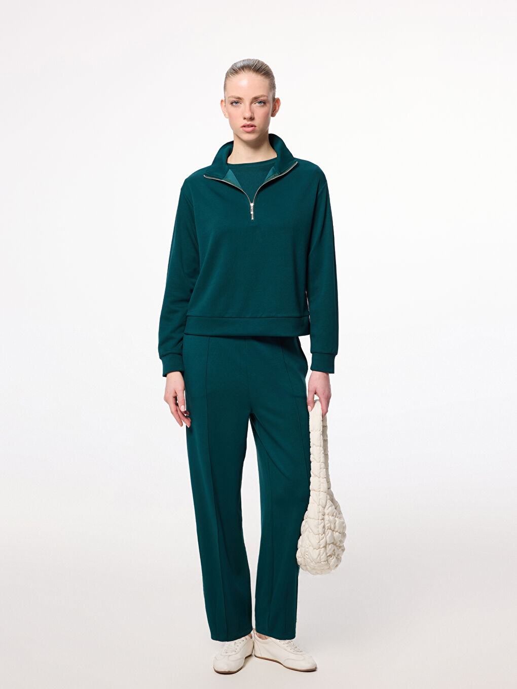 Funnel Neck Women's Sweatshirt-1