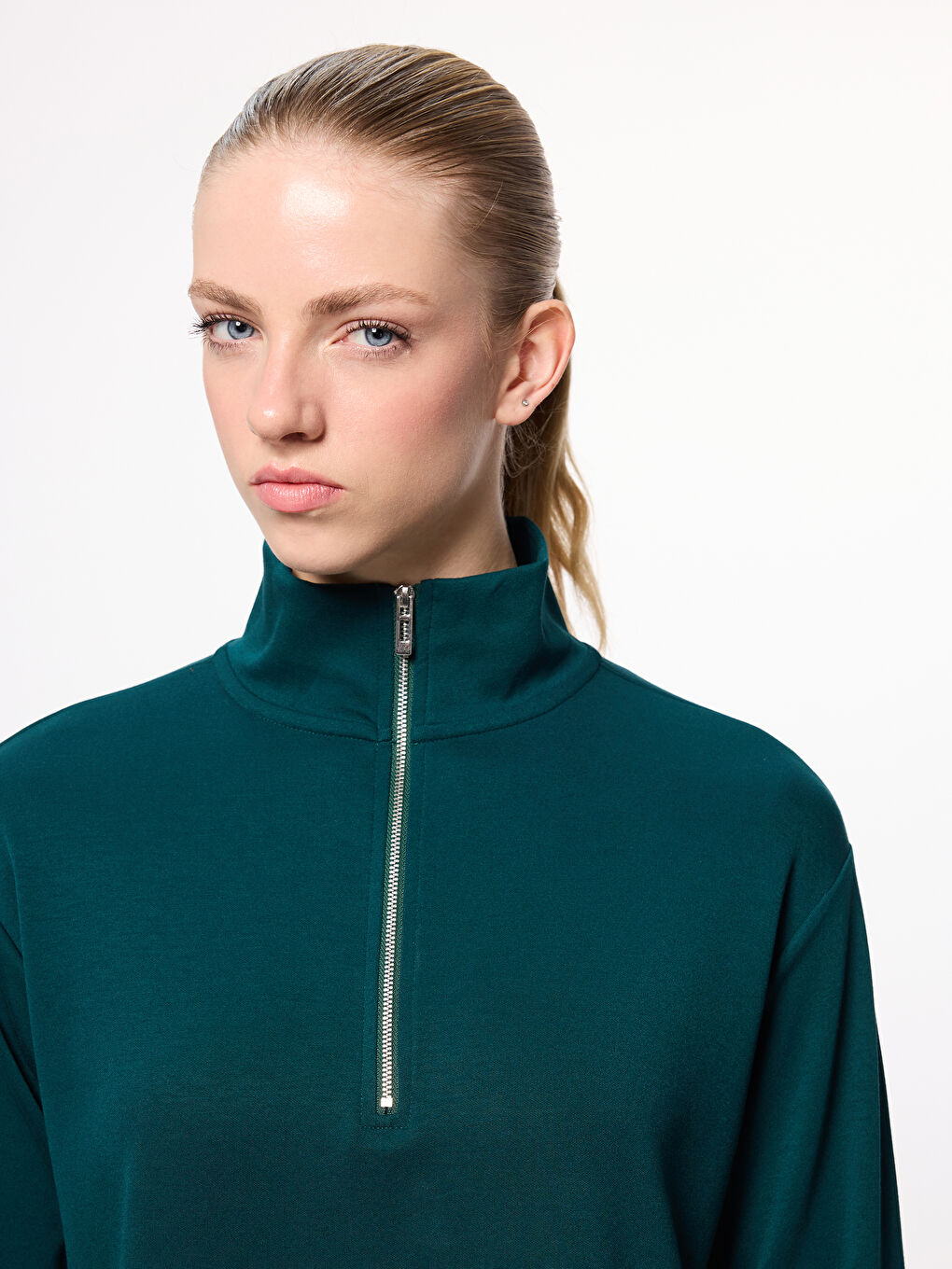 Funnel Neck Women's Sweatshirt-2