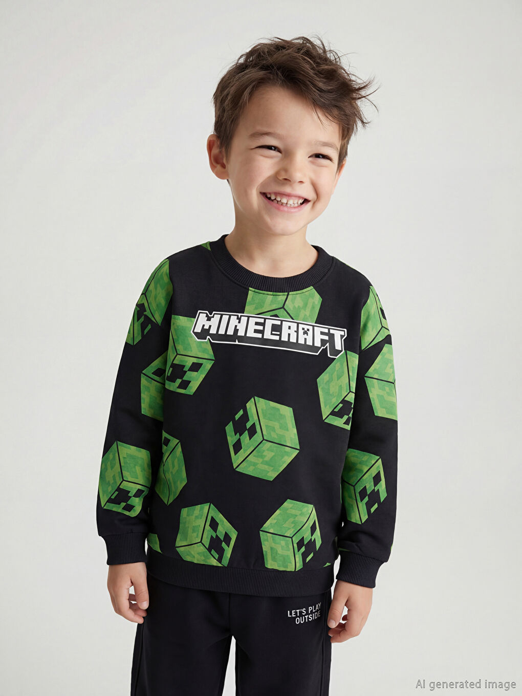 Hanorac imprimat Minecraft pentru băieți