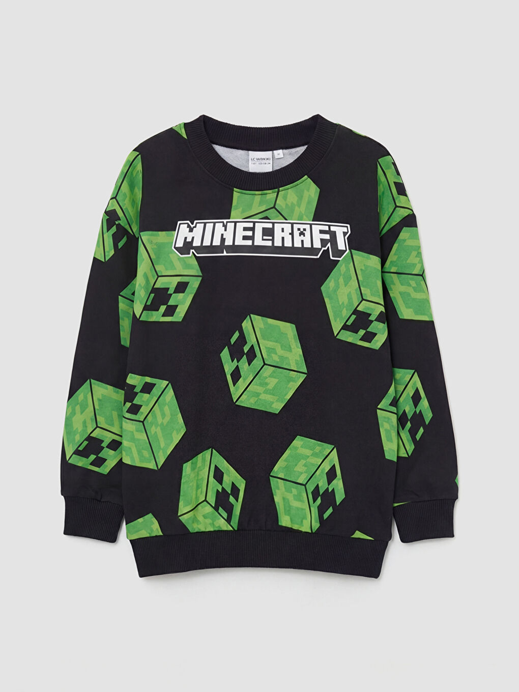 Siyah Minecraft Baskılı Erkek Çocuk Sweatshirt