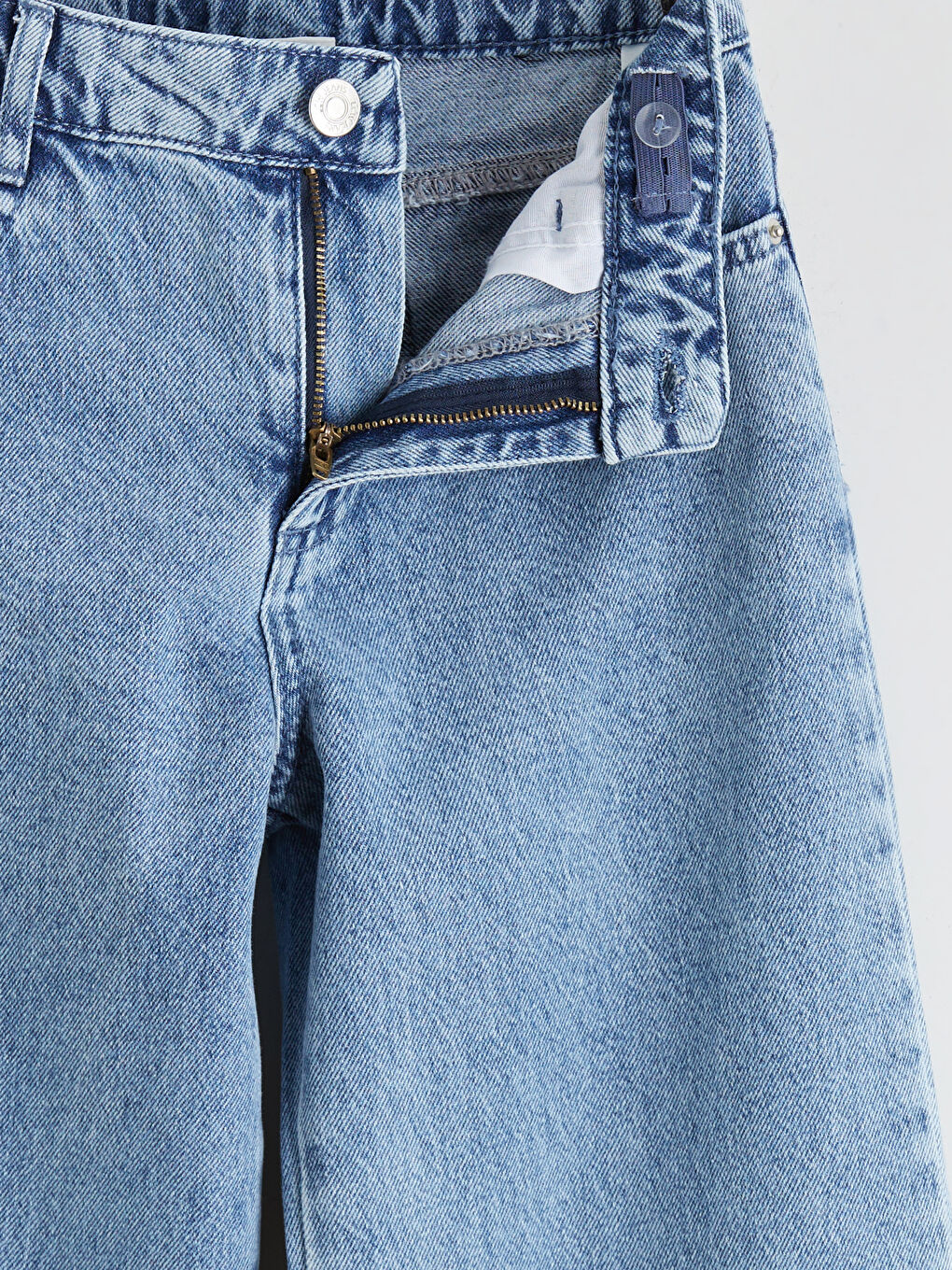 Mavi Wideleg Kız Çocuk Jean Pantolon-3