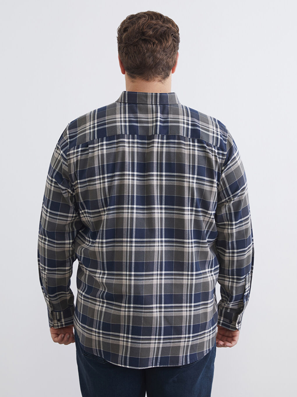 Haki Regular Fit Uzun Kollu Ekose Erkek Gömlek-3