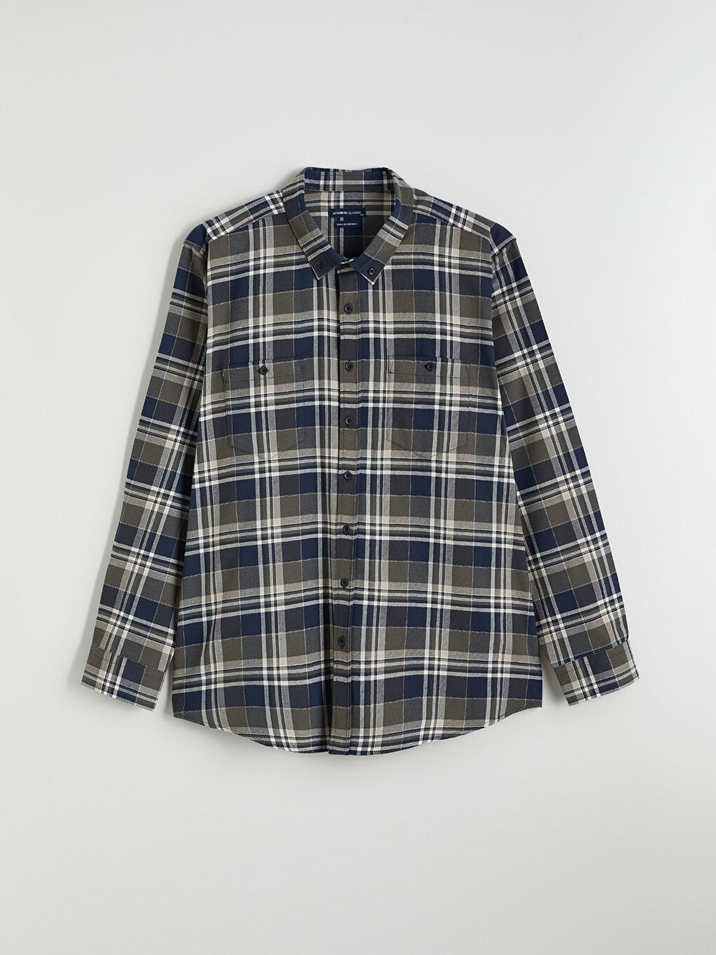 Haki Regular Fit Uzun Kollu Ekose Erkek Gömlek-4