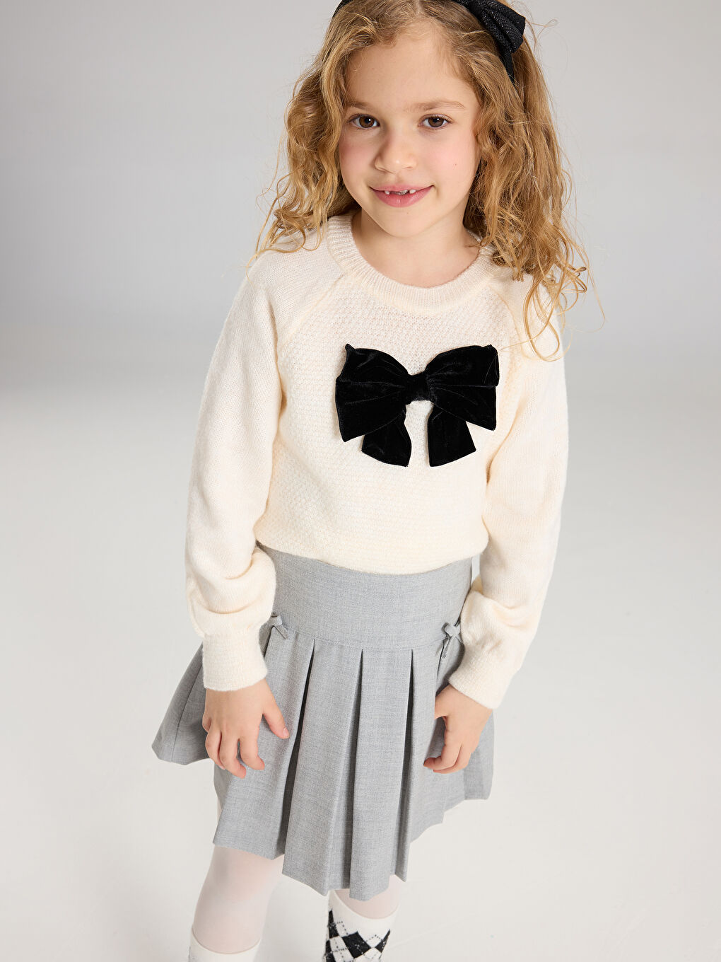 Pull-over en Tricot à Col Rond pour Filles