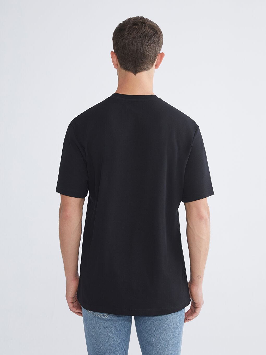 Siyah Bisiklet Yaka İstanbul Baskılı Erkek Tişört-3